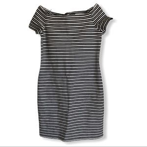 Ann Taylor- black and white shoulder dress